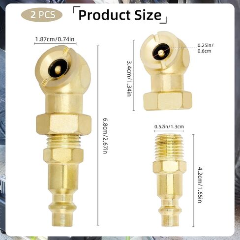 2Pcs Closed Air Chuck, 1/4" FNPT Portable Closed Flow Tire Chuck Inflator Nozzle, Solid Metal Closed Ball Air Chuck, Tire Inflator Gauge Nozzle for Air Compressor Accessories in Saudi Arabia