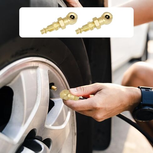 2Pcs Closed Air Chuck, 1/4" FNPT Portable Closed Flow Tire Chuck Inflator Nozzle, Solid Metal Closed Ball Air Chuck, Tire Inflator Gauge Nozzle for Air Compressor Accessories in Saudi Arabia