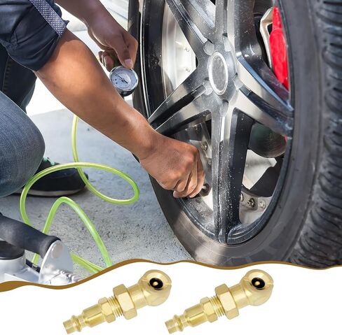 2Pcs Closed Air Chuck, 1/4" FNPT Portable Closed Flow Tire Chuck Inflator Nozzle, Solid Metal Closed Ball Air Chuck, Tire Inflator Gauge Nozzle for Air Compressor Accessories in Saudi Arabia