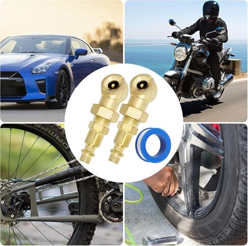 2Pcs Closed Air Chuck, 1/4" FNPT Portable Closed Flow Tire Chuck Inflator Nozzle, Solid Metal Closed Ball Air Chuck, Tire Inflator Gauge Nozzle for Air Compressor Accessories in Saudi Arabia