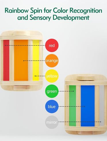 Boby Montessori Spinning Drum: Sensory Experience for Babies 6-12 Months - Engage, Explore, and Learn with Our Wooden Infant Toy in Saudi Arabia