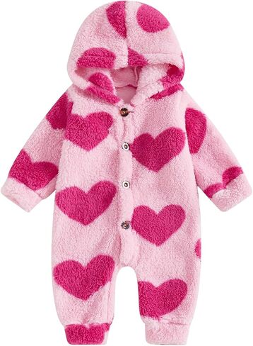 Newborn Baby Boy Girl Clothes Cute Furry Hooded Jumpsuit Coat Infant One-Piece Romper Outwear Fall Winter Outfits in Saudi Arabia