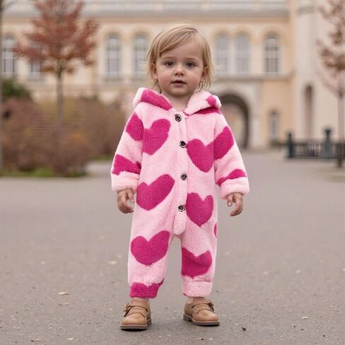 Newborn Baby Boy Girl Clothes Cute Furry Hooded Jumpsuit Coat Infant One-Piece Romper Outwear Fall Winter Outfits in Saudi Arabia