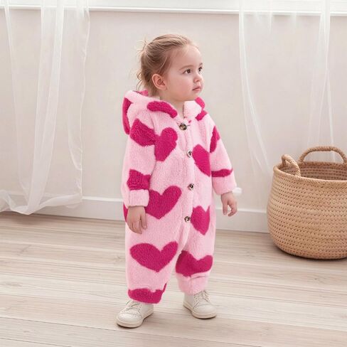 Newborn Baby Boy Girl Clothes Cute Furry Hooded Jumpsuit Coat Infant One-Piece Romper Outwear Fall Winter Outfits in Saudi Arabia