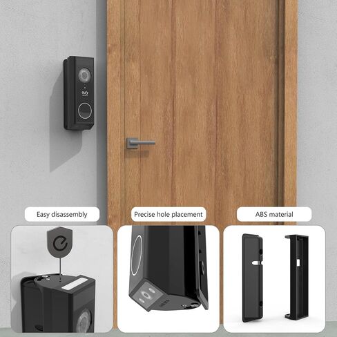 قابلة للتعديل 0-35 درجة جرس Doortbell Mount for Eufy Security Video Doorbell E340 ، Corner Mount (Black) in Saudi Arabia
