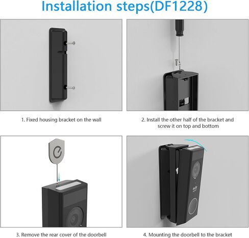 قابلة للتعديل 0-35 درجة جرس Doortbell Mount for Eufy Security Video Doorbell E340 ، Corner Mount (Black) in Saudi Arabia