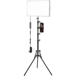 LED Video Light Kit with Adjustable Tripod Stand 63'', 2500K-8500K Dimmable Photography Lighting Continuous Studio Light for Game Streaming, YouTube in Kuwait