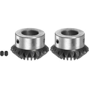 HARFINGTON 2 قطعة ترس مشطوف 2 متر 20 سن 15 مم ثقب العمود 1:1 ترس مشطوف مدبب 45 # فولاذ 2 وحدة تروس توجيه 90 درجة، للدوران الميكانيكي للأجهزة، مع مفتاح 5 مم in Saudi Arabia