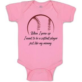 Cute Rascals Baby Bodysuit When Grow up Want to Be Softball Player Boy & Girl Baby Clothes Cotton in Kuwait
