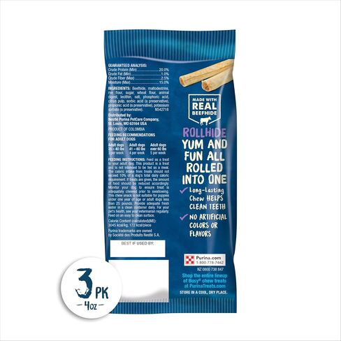 Purina Busy Rawhide Small/Medium Breed Dog Bones, Rollhide - 9 ct. Pouch in Kuwait