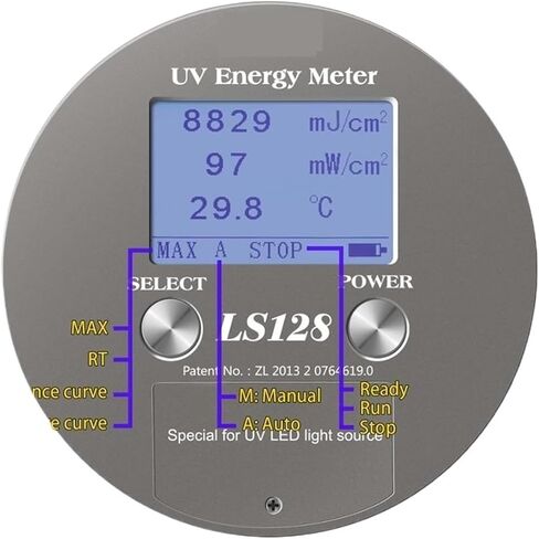 Roroll Light Meter ، LS128 UV Energy Meter UV Puck Puck Integrator مع طاقة منحنى درجة حرارة الطاقة لمدة 340 نانومتر إلى 420 نانومتر UV LED in Saudi Arabia