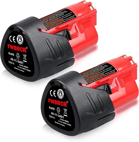بديل جديد 12V 4.0AH للبطارية ميلووكي متوافق مع بطاريات ميلووكي 12V 4000MAH أدوات الطاقة 2 حزمة in Saudi Arabia