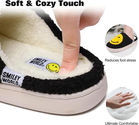 Smileyworld Smile Face Slippers for Women Men Soft Plush Memory Foam Foam Non-Slip Fuzzy House Shoes Warm Funder On On Outdoor Outdo in Saudi Arabia