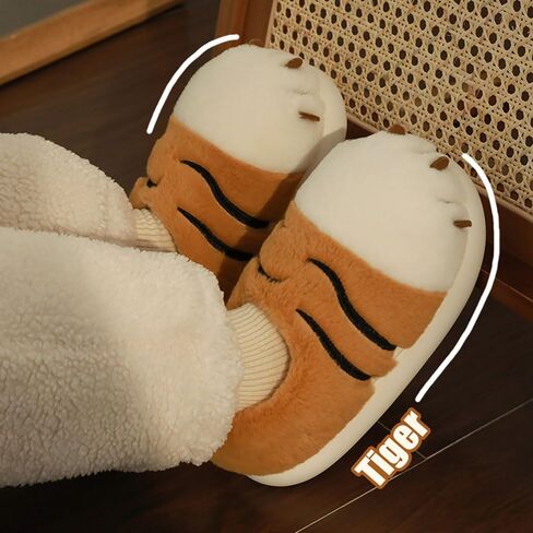 Cat Paw Slippers for Women, Cute Funny 3D Cat Paw Cartoon Slipper Warm Fluffy Furry Winter House Shoes in Saudi Arabia