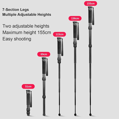 Sanpyl 61 Inch Extendable Camera Monopod, Portable Camera Monopod with 7 Section Height Maximum Load of 5 Kg for Outside Exploration Vlogs in Saudi Arabia