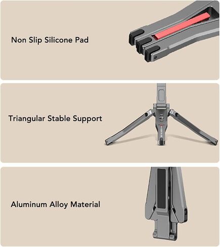Fosa Magnetic Phone Stand Tripod ، سبيكة الألومنيوم قابلة للطي للهاتف 12/13/14/15 مع خطاف أقدام غير قسيمة لتسجيل الفيديو الخاص in Saudi Arabia