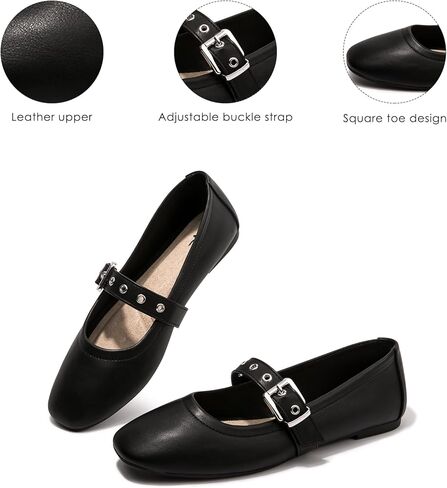 LM Womens Ballet Flats Mary Jane Flats مريحة أحذية ملابس غير رسمية مع حزام مشبك in Kuwait