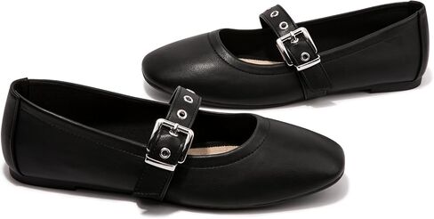 LM Womens Ballet Flats Mary Jane Flats مريحة أحذية ملابس غير رسمية مع حزام مشبك in Kuwait