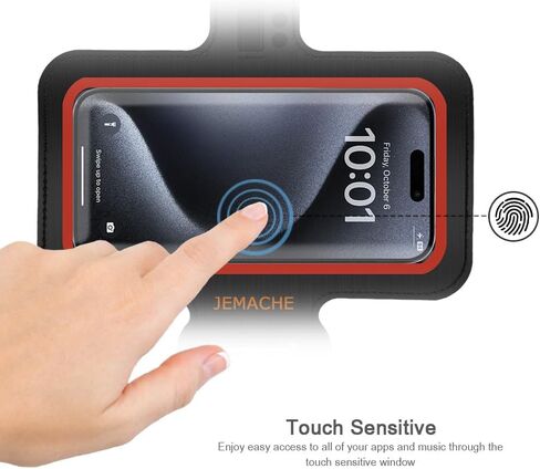 JEMACHE Cell Phone Running Armband for iPhone 15 Pro Max, 15 14 13 12 11, Samsung Galaxy S24 S23 S22 Ultra, Plus, G Buckle Workouts Arm Band Bag (S, Black) in Kuwait