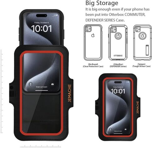 JEMACHE Cell Phone Running Armband for iPhone 15 Pro Max, 15 14 13 12 11, Samsung Galaxy S24 S23 S22 Ultra, Plus, G Buckle Workouts Arm Band Bag (S, Black) in Kuwait