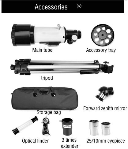 Telescope rebractors 70mm erperture 400mm Mount Astronomical Repracting Telescope for Kids and Beginners Travel Travel With Tripod (Color: Package A) (Package B) in Kuwait