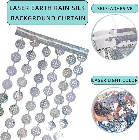 Disco Party Decorations - 2 Packs Silvery Disco Ball Disco Foil Fringe Streamers Curtains for Bachelorette, Birthday Backdrop Decorations,School Prom 80s Party Decorations (3.3x6.6 ft) in Kuwait