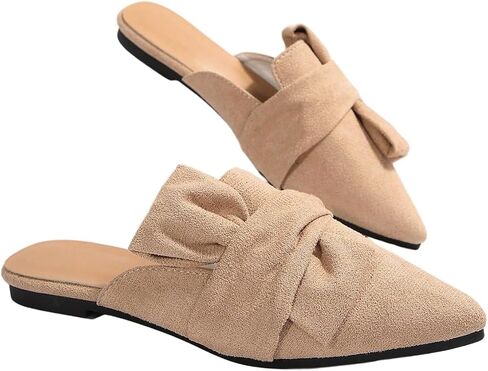 Gorglitter Women's Pointy Toe Flats Flats Shoes Wark Slist Office Slip على البغال 2025 in Saudi Arabia