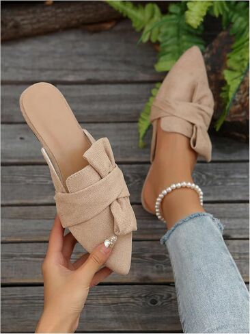 Gorglitter Women's Pointy Toe Flats Flats Shoes Wark Slist Office Slip على البغال 2025 in Saudi Arabia