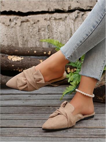 Gorglitter Women's Pointy Toe Flats Flats Shoes Wark Slist Office Slip على البغال 2025 in Saudi Arabia