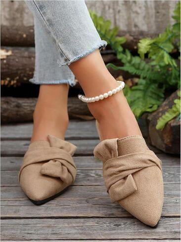 Gorglitter Women's Pointy Toe Flats Flats Shoes Wark Slist Office Slip على البغال 2025 in Kuwait