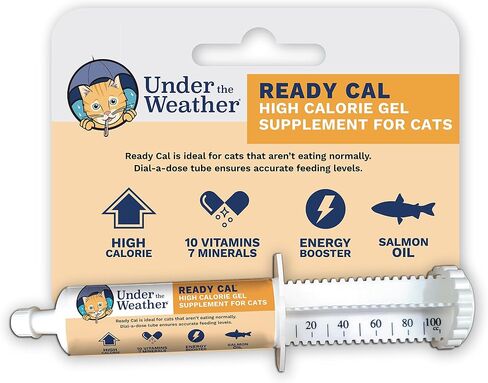Under The Weather Pet | Ready Cal for Cats 100cc | High Calorie Supplement | Cat Weight Gainer and High Calorie Booster | 10 Vitamins, 7 Minerals & Omega Fatty Acids (for Cats 100cc) in Kuwait