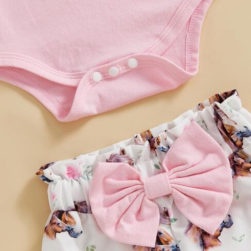 Western Toddler Girl Outfits Ruffle Set Funny Letter Cowgirl Boots Romper Pants Headband Farm Baby Clothes in Kuwait