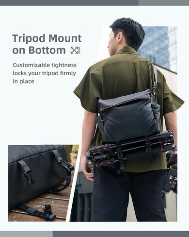 llano Camera Sling Bag for Photographers, DSLR Shoulder Bag Small, Compact Crossbody Camera Case with Adjustable Strap for Canon Nikon Sony Mirrorless, Fits 1 Camera 2 Lenses Accessories in Saudi Arabia