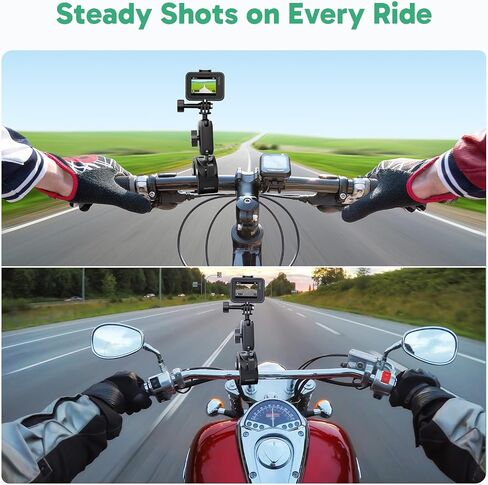 AKASO Universal Handlebar Clamp Motorcycle/Mountain Bike Pole Mount with 360° Rotation for GoPro 13 12 11 10 9, EK7000/EK7000 Pro, Brave 4/4 Pro, Brave 7/7 LE, V50 X, V50 Elite Action Cameras in Saudi Arabia
