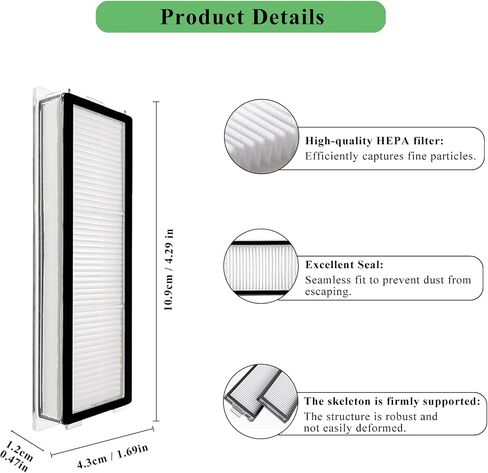 4 Pack Replacement HEPA Filters Compatible with Roborock Qrevo Master, Qrevo Slim,Saros Z70 Robot Vacuum Cleaner, Washable High-Efficiency Vacuum Filters Accessories in Kuwait