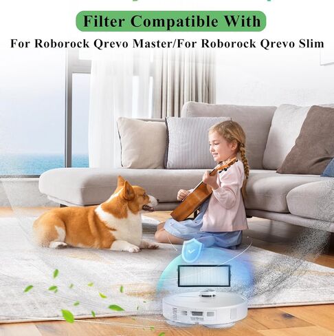 4 Pack Replacement HEPA Filters Compatible with Roborock Qrevo Master, Qrevo Slim,Saros Z70 Robot Vacuum Cleaner, Washable High-Efficiency Vacuum Filters Accessories in Kuwait