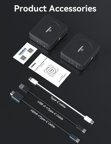 نظام نقل الفيديو اللاسلكي ، جهاز إرسال إدخال HDMI ومستقبل HDMI للهواتف والكاميرات مع وجود 2000 مللي أمبير في الساعة مجموعة ناقل حركة/492 قدم/60 مللي ثانية (أسود) in Kuwait