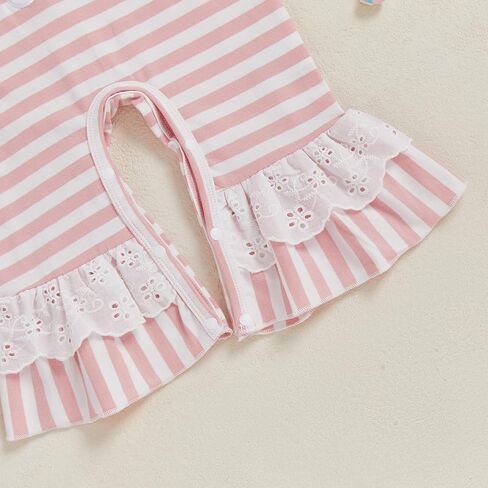 Infant Newborn Baby Girl Christmas Clothes Santa Claus Long Sleeve Romper Jumpsuit Striped One Piece Outfit in Saudi Arabia