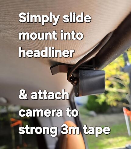 ABS Rear Camera or Dash-Cam Mount (Rear Camera Clip, Slide-Down Window) Universal fits Most Vehicles in Saudi Arabia