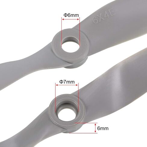 uxcell RC Propellers CW 12x6 Inch 2-Vane for Airplane Nylon Gray 2Pcs with Adapter Rings in Kuwait