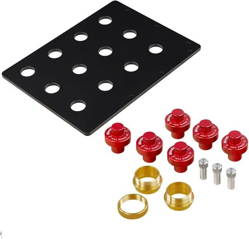 رقصة Woodpeckers Hole Boring Jig ، Make Your Gridwork Top ، USA Made ، يتضمن قالبًا ، ودبابات 3/4 "و 20 ملم وبطباتات التوجيه - HBJ -19 in Saudi Arabia