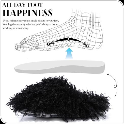 GOKTOW Fluffy Furry Slippers for Women - Non-Slip Warm Fuzzy Fluffy Slides, Indoor Home Quick Trip House Slippers in Saudi Arabia