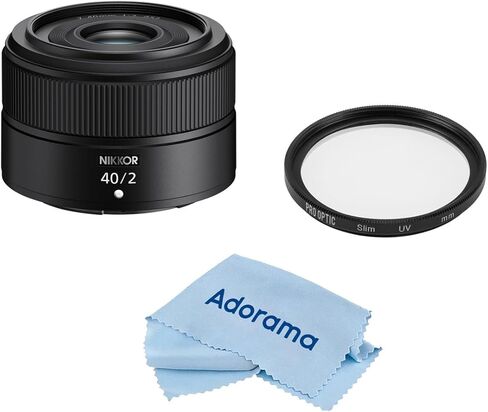 Nikon Nikkor Z 40mm F/2 Lens ، حزمة مع مرشح الأشعة فوق البنفسجية ProPtic Pro Digital 52 مم ، قماش تنظيف in Saudi Arabia