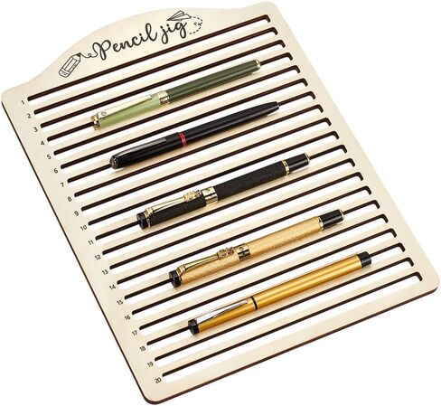 BENECREAT 2 Pack 10/20 Slots Pencil Engraving Jig with Scale - Laser Engraving Tool Wood Pencil Holder for Creative Pen Making & Custom Stationery Designs in Saudi Arabia