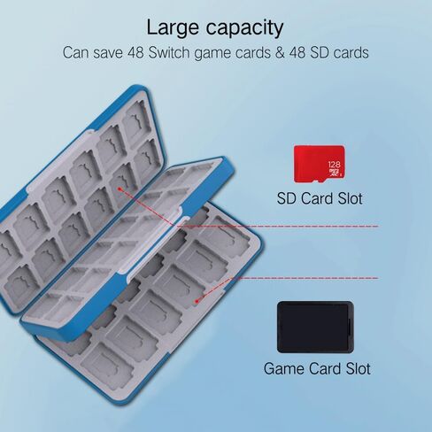 PERFECTSIGHT 48 Switch Game Card Case for Nintendo Switch OLED, Switch Lite, Cute 48 Game Holder Cartridge Case for Game Cards and SD Cards, Kawaii Portable Compact Storage Case Box, Poke in Saudi Arabia