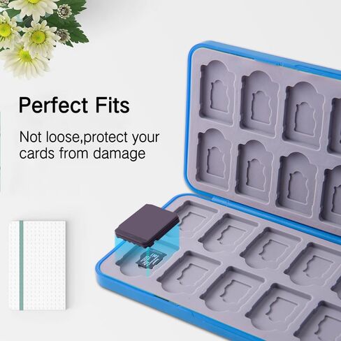 PERFECTSIGHT 48 Switch Game Card Case for Nintendo Switch OLED, Switch Lite, Cute 48 Game Holder Cartridge Case for Game Cards and SD Cards, Kawaii Portable Compact Storage Case Box, Poke in Saudi Arabia