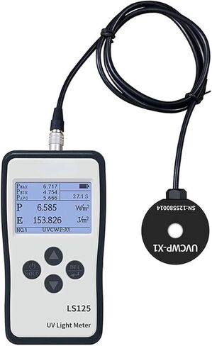 Roroll Light Meter ، UVA UVB Meter UV Nadiometer Lighting Impiance LS125 قياس الأشعة فوق البنفسجية مع تصميم سهل الاستخدام (UVA-X0) in Kuwait