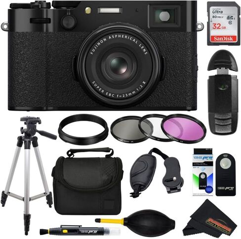 الكاميرا الرقمية Fujifilm X100VI (أسود) (كاميرا مع حلقة محول AR-X100) in Saudi Arabia