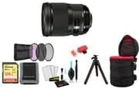 Sigma 28mm f/1.4 DG HSM Art Lens for Nikon F (441955) Bundle with 128GB Memory Card, Tripod, Filter Kit and More in Saudi Arabia
