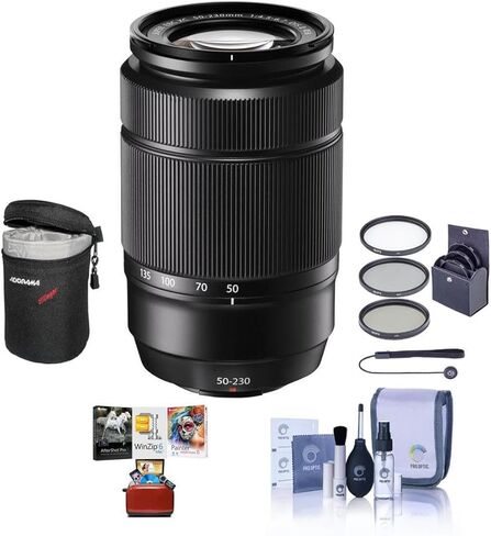Fujifilm XC 50-230mm f/4.5-6.7 OIS II Lens, Black, Bundle with 58mm Filter Kit and Mac Software Kit in Saudi Arabia